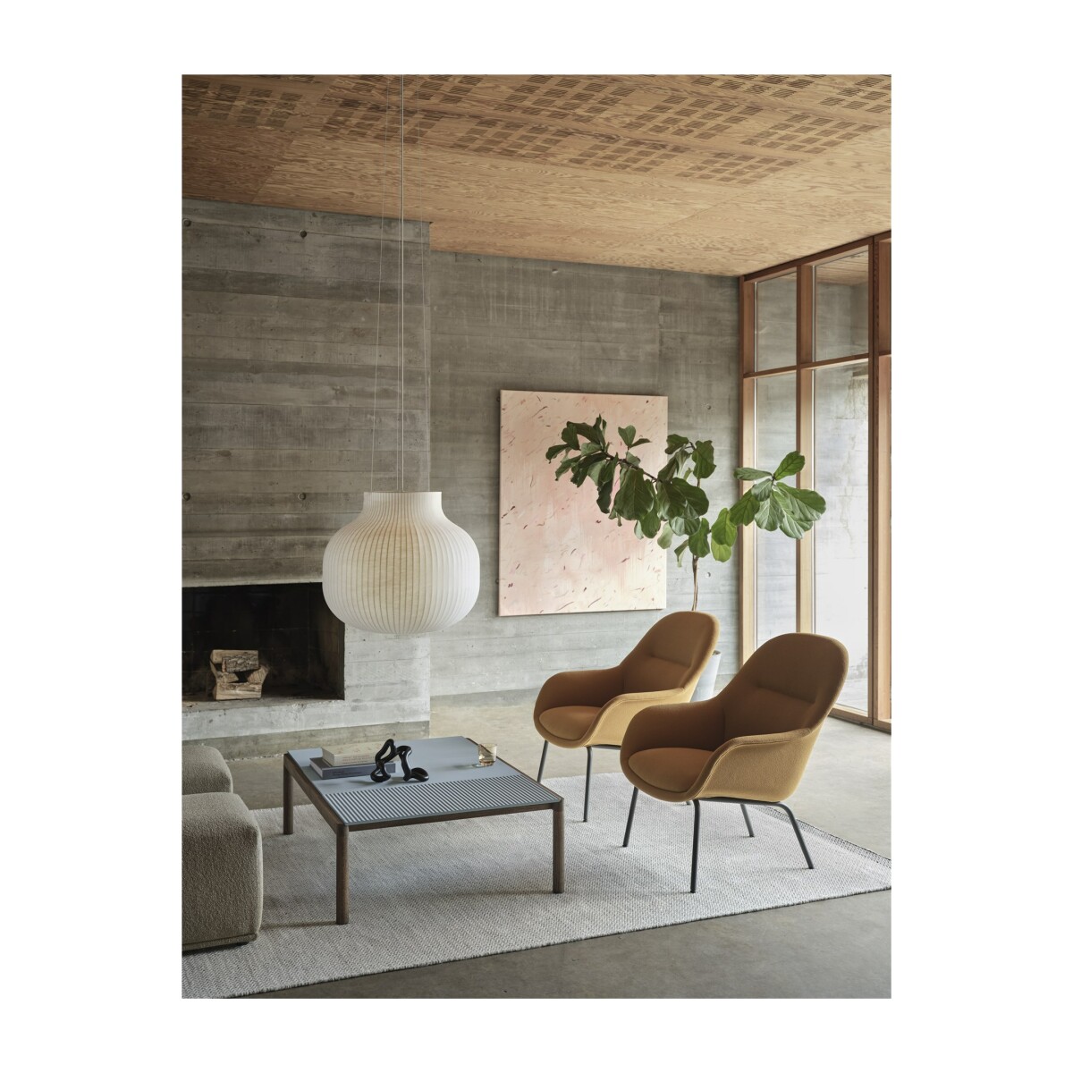 MUUTO interiörbild med strand lampa och fiber lounge chair